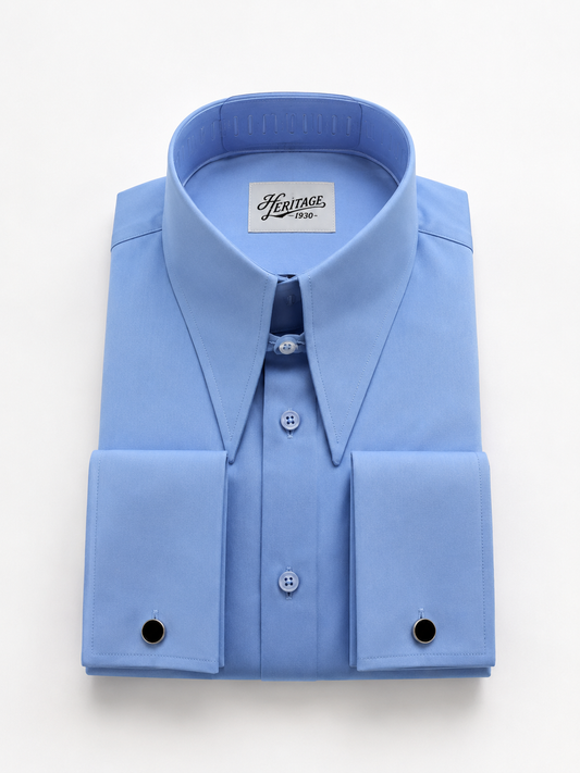 Chemise col extra spear point bleu